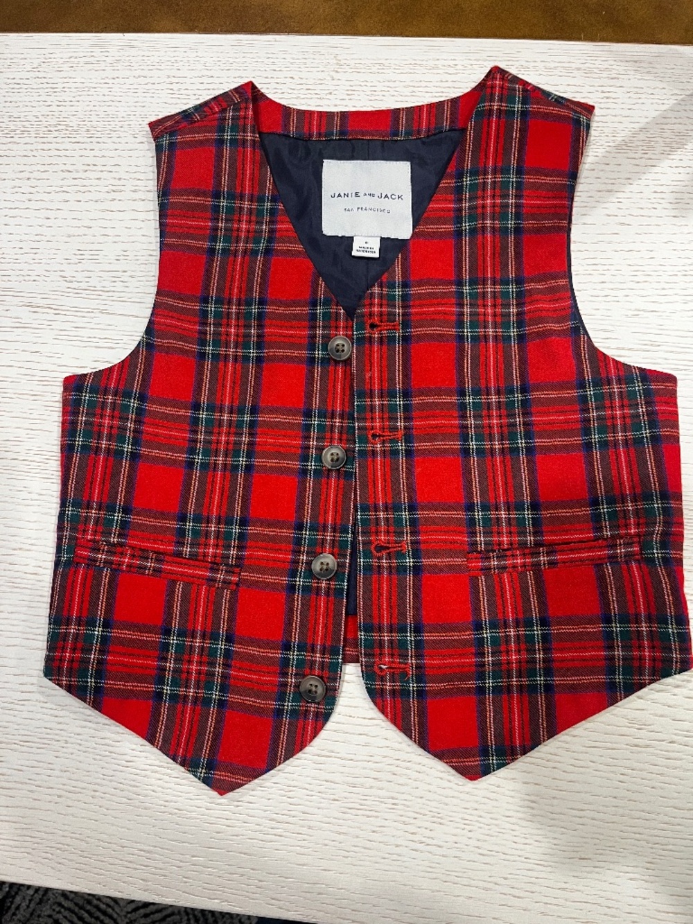 Janie and Jack Holiday Wool Vest – Size 6